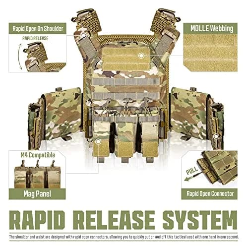 GFIRE Tactical Vest Elite Cp Camo | Adjustable, Breathable, Modular for Training & Outdoor Use thumbnail 2