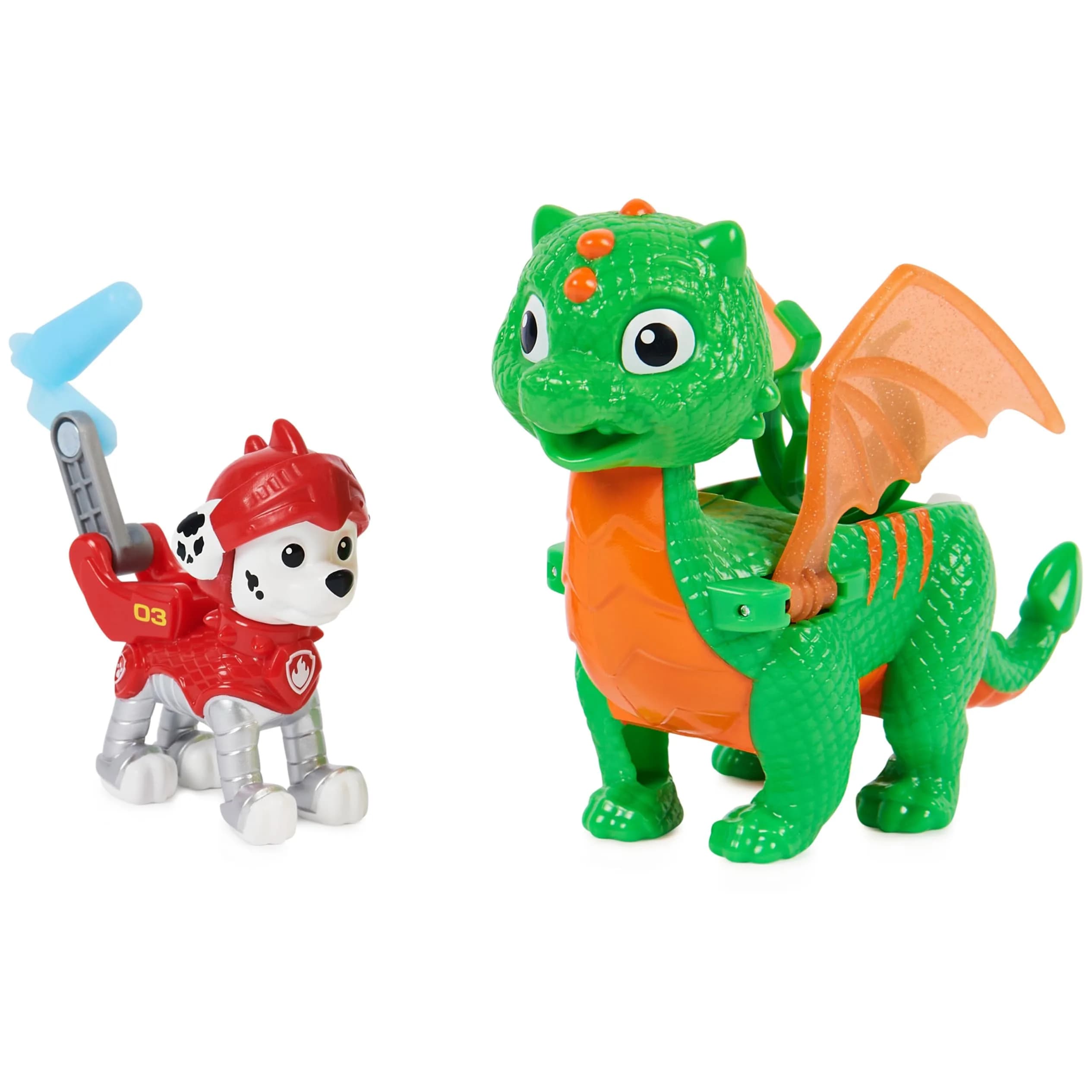 Paw Patrol Rescue Knights Marshall and Dragon Jade Action Figures Set | Ages 3+ - main product image
