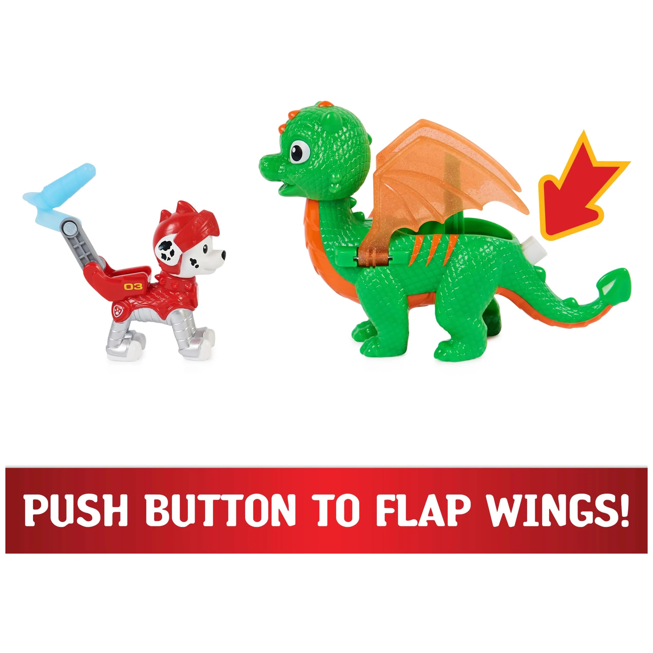 Paw Patrol Rescue Knights Marshall and Dragon Jade Action Figures Set | Ages 3+ - view 5