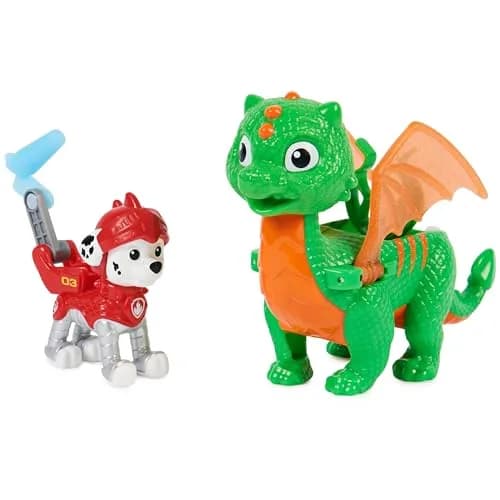 Paw Patrol Rescue Knights Marshall and Dragon Jade Action Figures Set | Ages 3+ thumbnail 1