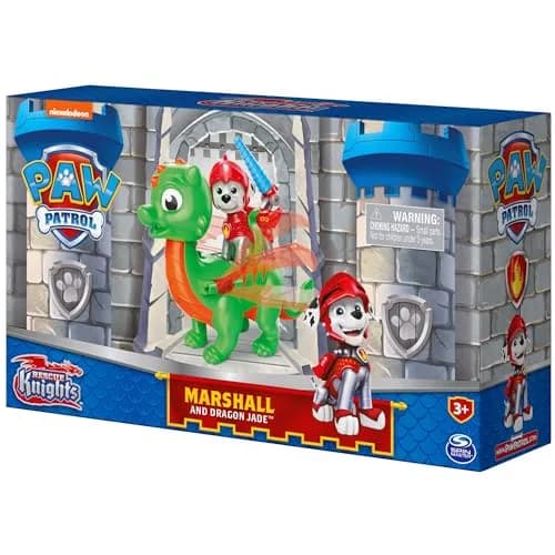 Paw Patrol Rescue Knights Marshall and Dragon Jade Action Figures Set | Ages 3+ thumbnail 8