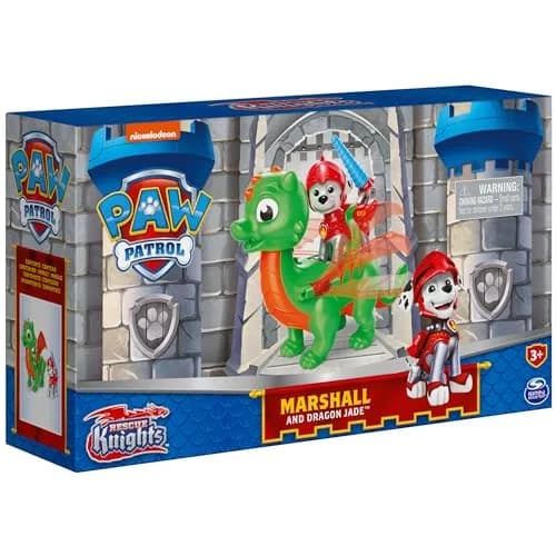 Paw Patrol Rescue Knights Marshall and Dragon Jade Action Figures Set | Ages 3+ thumbnail 9