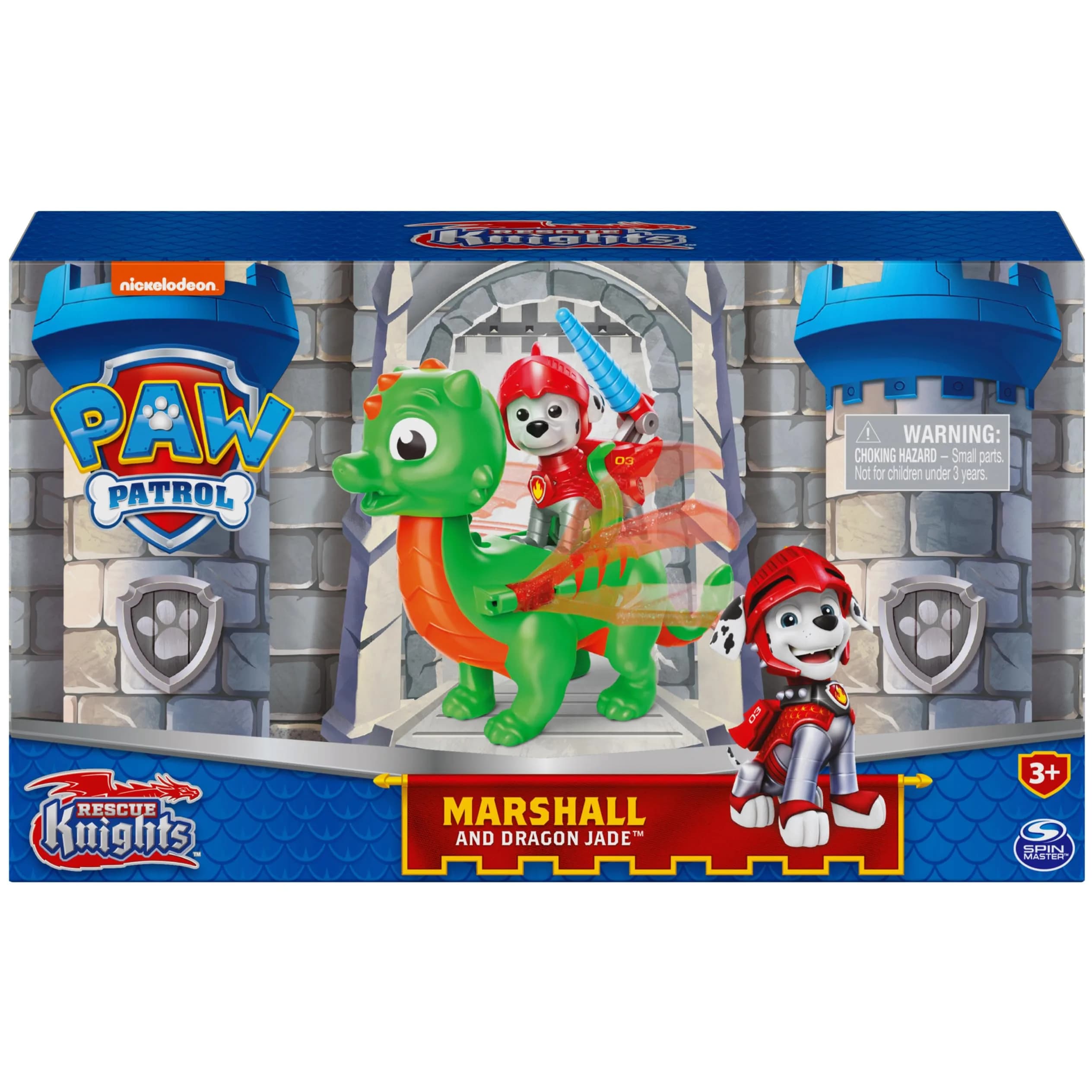 Paw Patrol Rescue Knights Marshall and Dragon Jade Action Figures Set | Ages 3+ - view 2