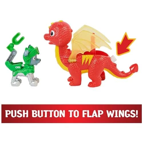 Paw Patrol Rescue Knights Rocky and Dragon Flame Action Figures Set 2 Piece Assortment | ASTM-Tested Educational Toy thumbnail 5