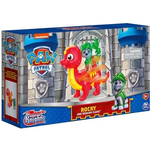 Paw Patrol Rescue Knights Rocky and Dragon Flame Action Figures Set 2 Piece Assortment | ASTM-Tested Educational Toy thumbnail 7