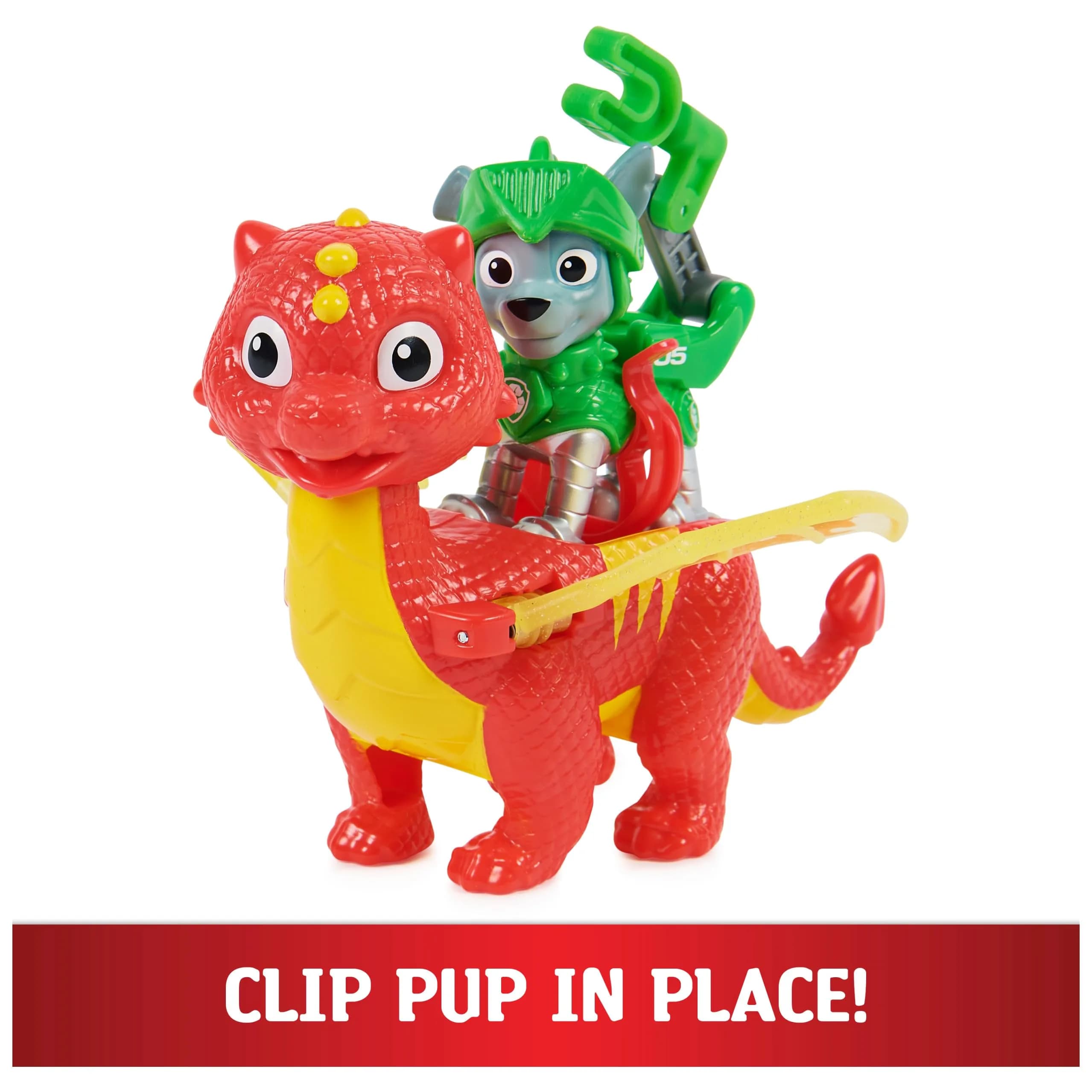 Paw Patrol Rescue Knights Rocky and Dragon Flame Action Figures Set 2 Piece Assortment | ASTM-Tested Educational Toy - view 3