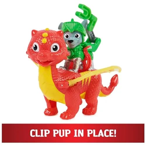 Paw Patrol Rescue Knights Rocky and Dragon Flame Action Figures Set 2 Piece Assortment | ASTM-Tested Educational Toy thumbnail 3