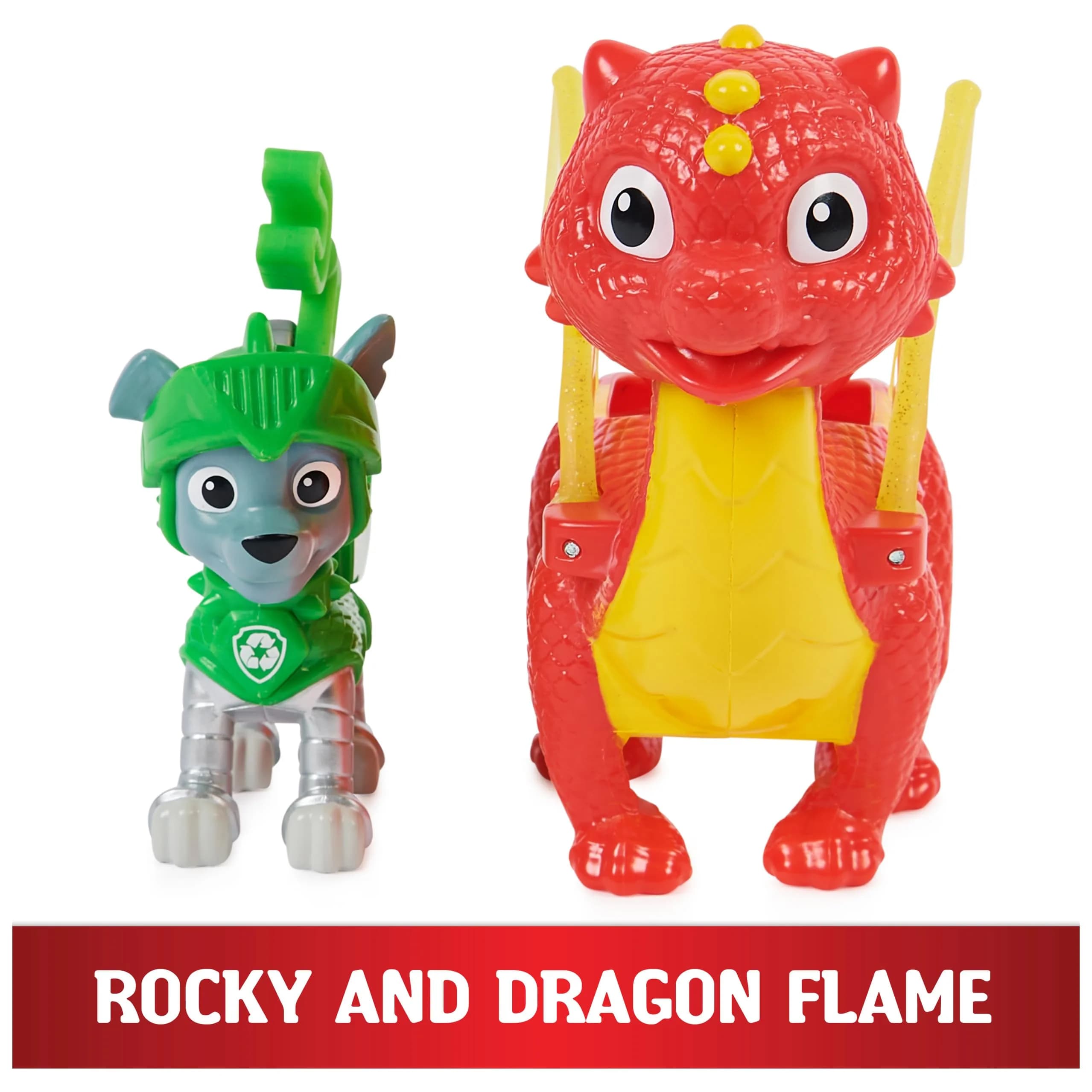 Paw Patrol Rescue Knights Rocky and Dragon Flame Action Figures Set 2 Piece Assortment | ASTM-Tested Educational Toy - view 4
