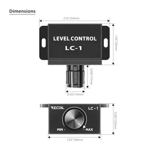 RECOIL LC1 Bass Knob RCA Level Volume Control for Car Amplifiers | Universal Audio Control thumbnail 6