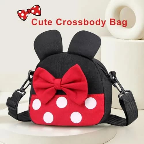 Dksyee Mini Mouse Crossbody Bag for Little Girls 6 in Red Canvas | Disney Minnie Ears thumbnail 7