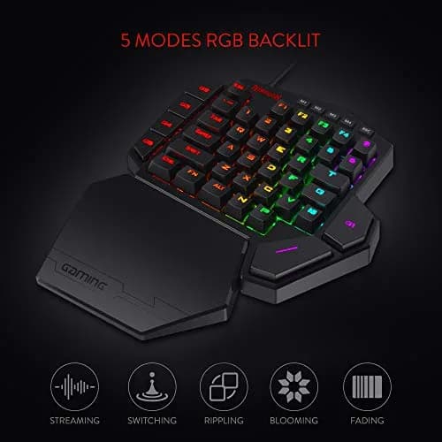 Redragon K585 DITI One-Handed RGB Mechanical Gaming Keypad with Hot-Swappable Switches & Wrist Rest thumbnail 3