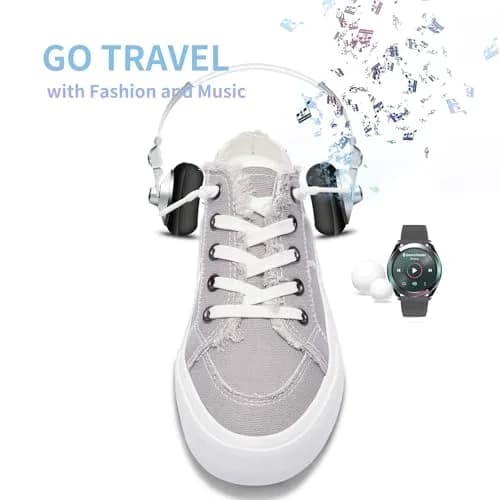 Obtaom Women Canvas Mules Memory Foam Clipper Fashion Sneakers Comfortable Slip-On Mule Backless Shoe Grey US9 | Breathable & Cushioned thumbnail 7