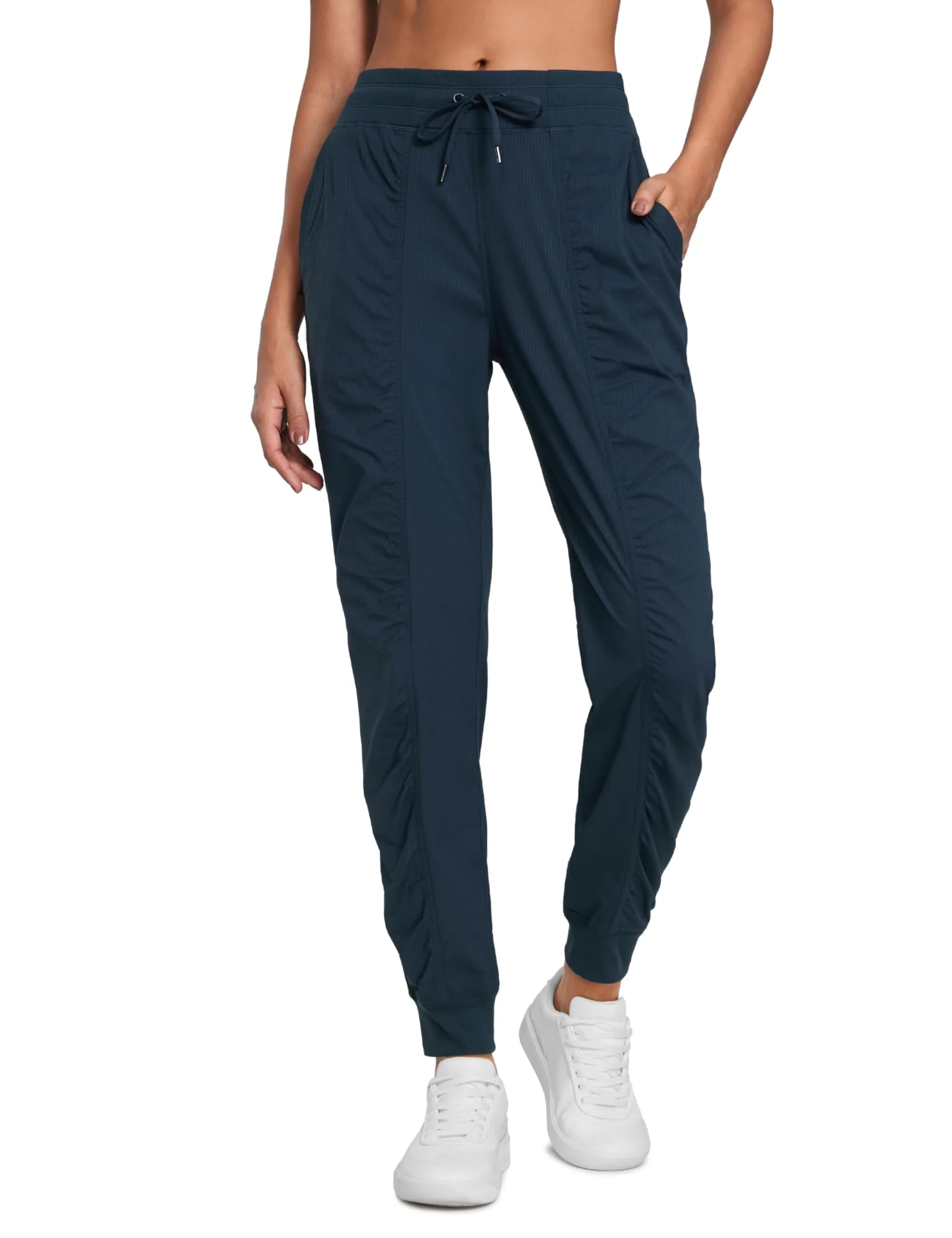 CRZ YOGA Ease Line Joggers 28.5" Black Large | Breathable, Durable Active Pants for Women — Ink Blue
