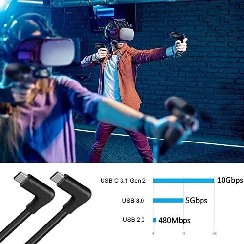 QCEs USB C to USB C 3.1 Gen 2 Cable 10Ft, Right Angle Type C Monitor Cord 4K Video Display, 10Gbps Data 100W PD Charging thumbnail 6