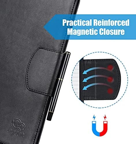 Agoer Professional Padfolio with Clipboard,3X Magnetic Closure Cover,Faux Leather | A4 Size, Business Organizer thumbnail 3