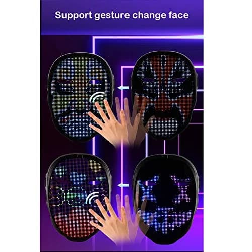Depointer Life Led Mask with Bluetooth-compatible App Controlled, Customizable Shining Mask, unisex-adult | Bluetooth & DIY Light Display thumbnail 4