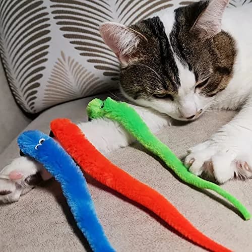 TIENAILING Cat Toy Worm Refills | 24 Pieces Interactive Cat Wand Attachments for Indoor Cats thumbnail 2