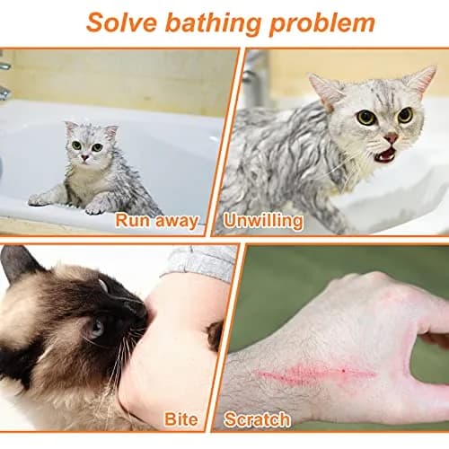Catcan Cat Bathing Bag Anti Scratch-Washing Grooming Shower Bag for Nail Trimming, 70 cm (27.56 in) Body Girth | Breathable Mesh for Safe Grooming thumbnail 5