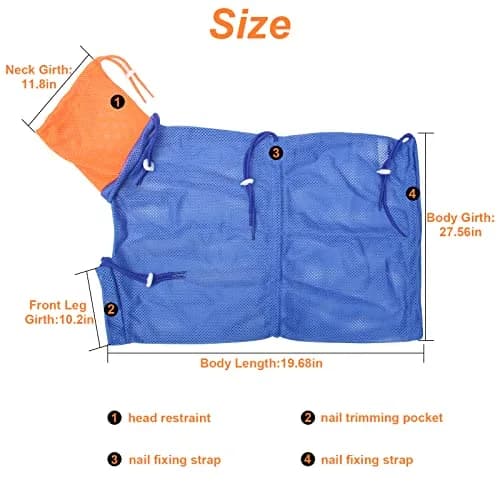 Catcan Cat Bathing Bag Anti Scratch-Washing Grooming Shower Bag for Nail Trimming, 70 cm (27.56 in) Body Girth | Breathable Mesh for Safe Grooming thumbnail 2
