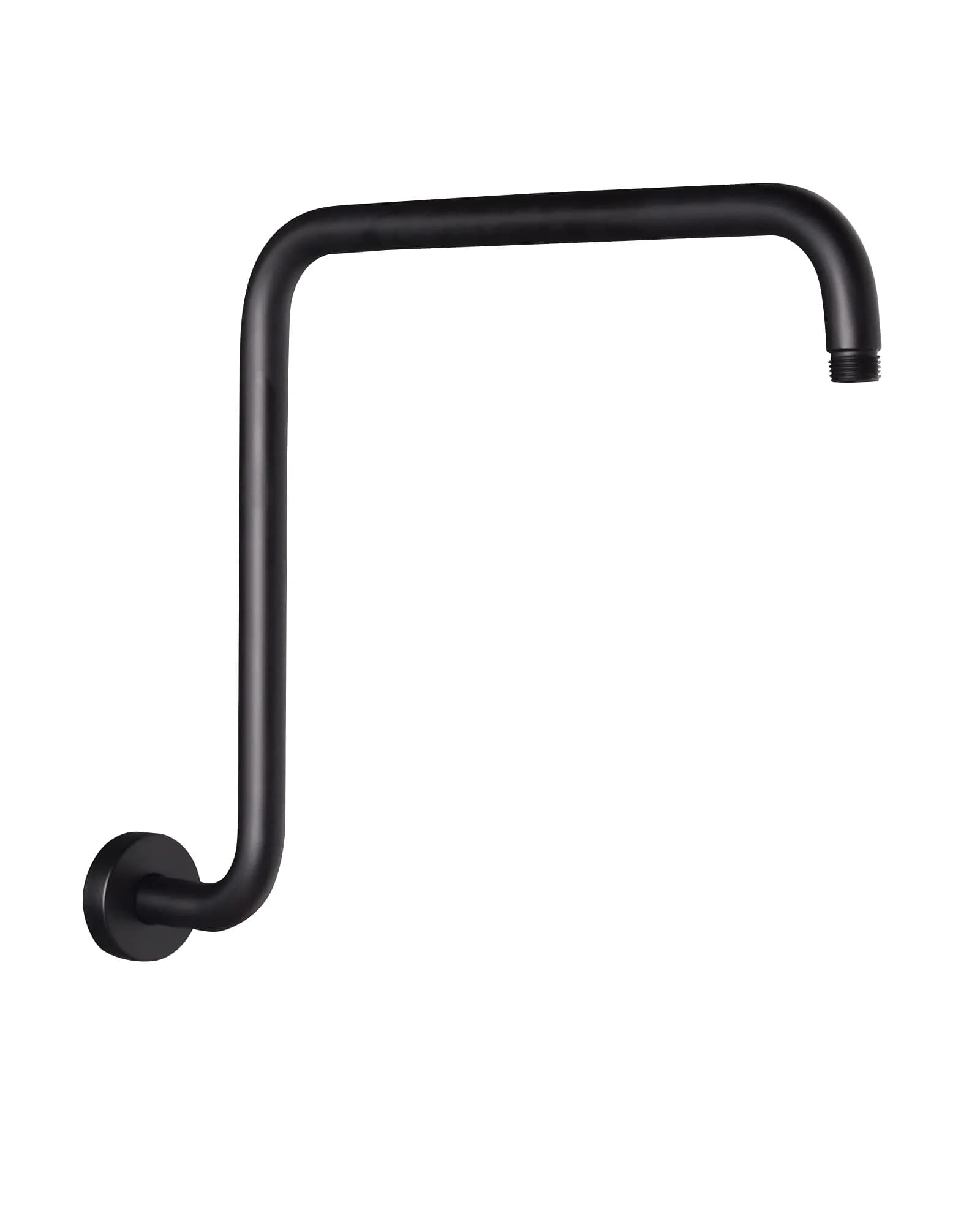 PHASAT 16 Inches S-Shaped Shower Arm with Flange, Matte Black, 43cm (17") | High Rise Shower Extension for Modern Bathrooms - main product image