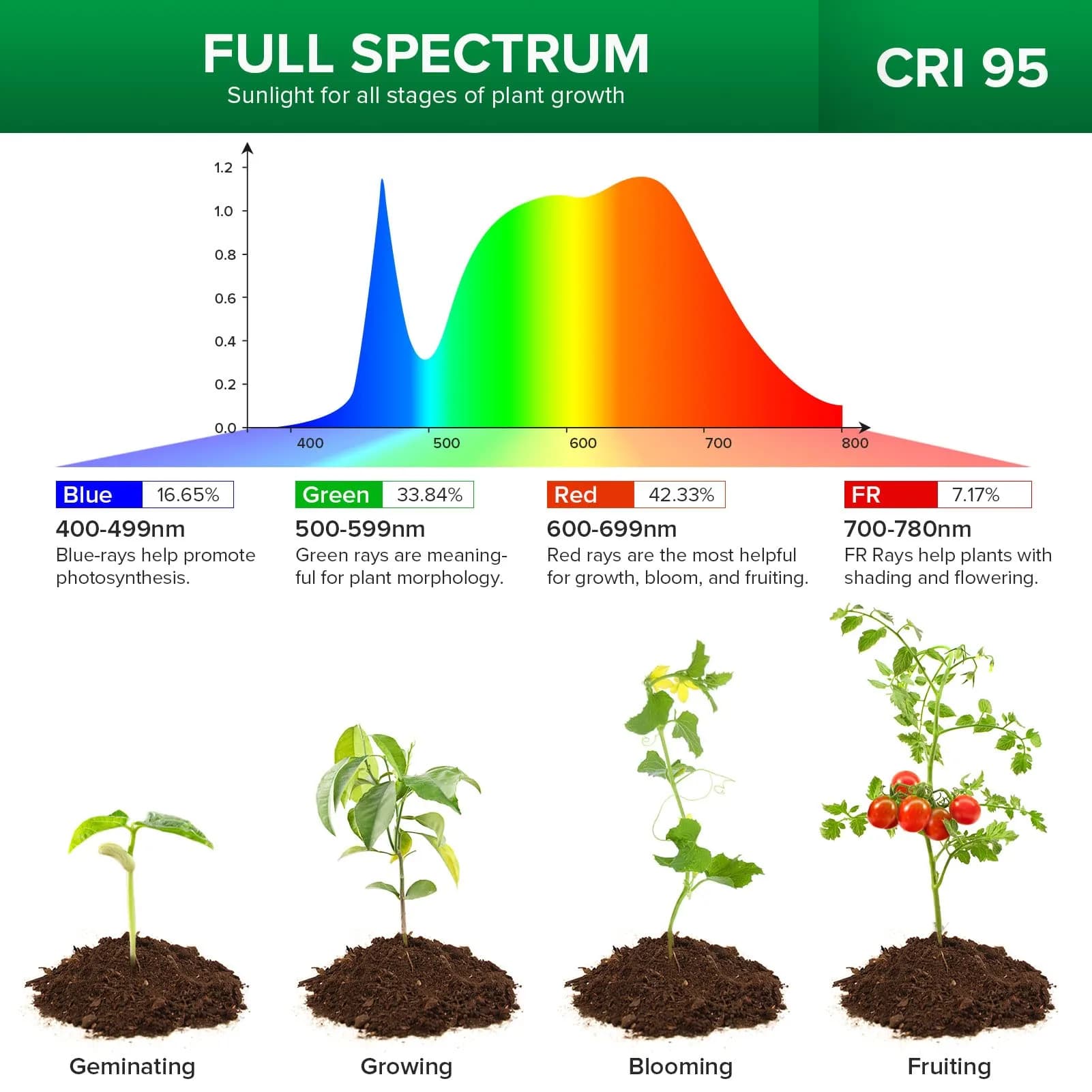 SANSI 10W Full Spectrum Grow Light Bulb 4000K Daylight | 150W Equivalent LED for Indoor Plants - view 3