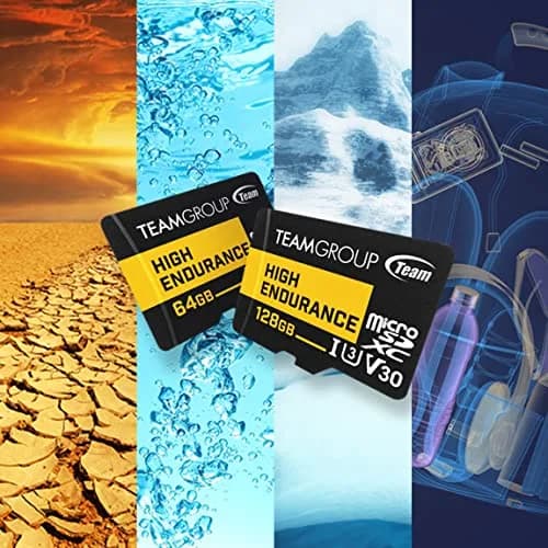 TEAMGROUP High Endurance 64GB Micro SDXC UHS-I U3 V30 4K Memory Card | Designed for Monitoring & Consistent Recording thumbnail 5