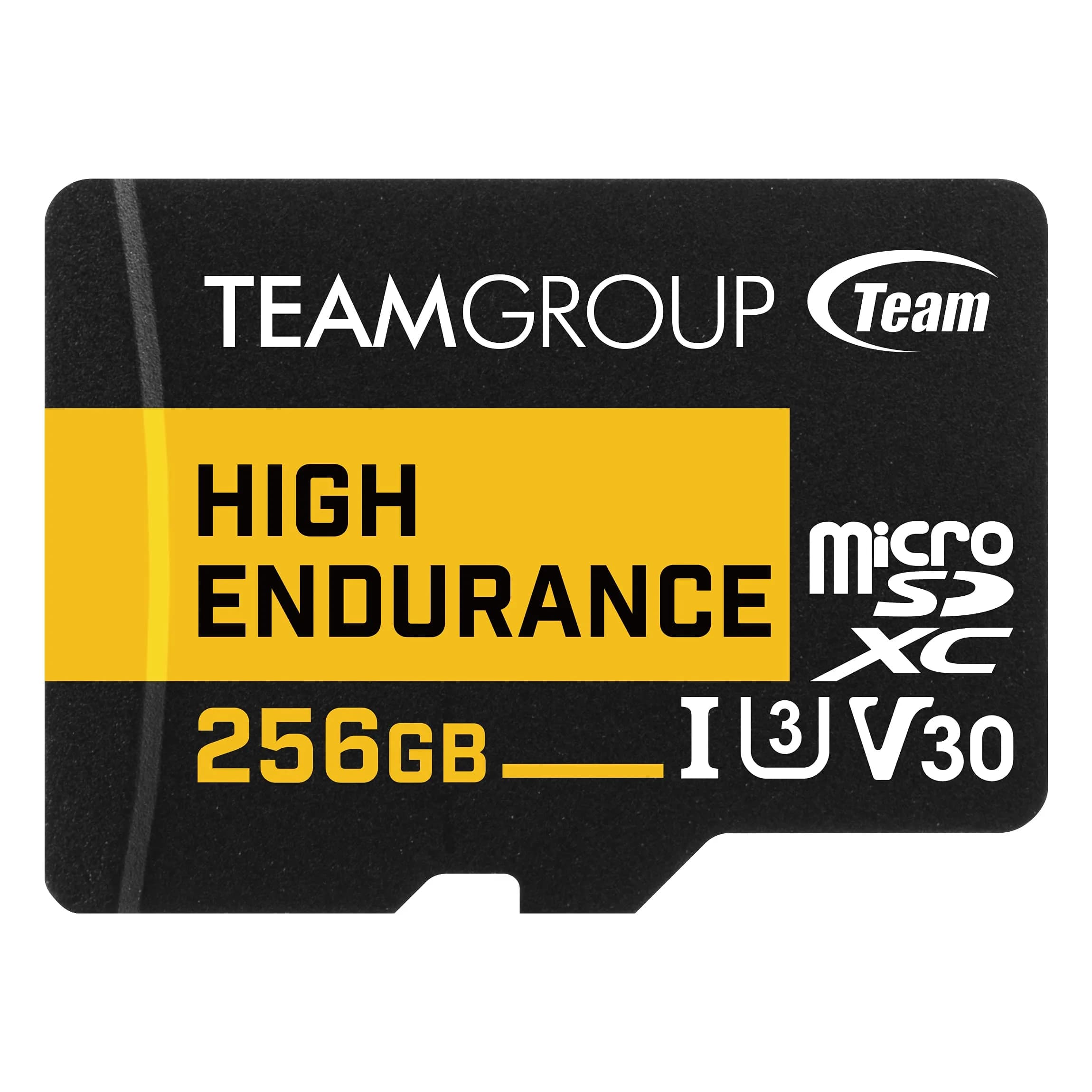 TEAMGROUP High Endurance 256GB Micro SDXC UHS-I U3 V30 4K 100MB/s Flash Memory Card | Designed for Monitoring & Consistent Recording - main product image