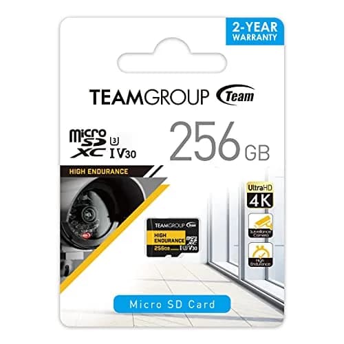 TEAMGROUP High Endurance 256GB Micro SDXC UHS-I U3 V30 4K 100MB/s Flash Memory Card | Designed for Monitoring & Consistent Recording thumbnail 5