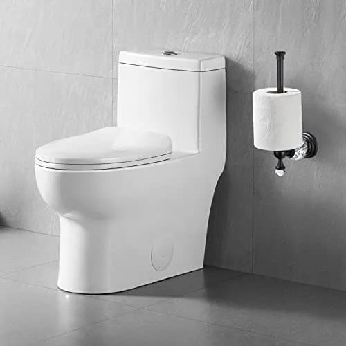 BATHSIR Crystal Toilet Paper Holder Black Toilet Roll Holder Modern Bathroom Accessories Zinc Alloy Tissue Hanger Wall Mounted | Polished Black Finish thumbnail 4