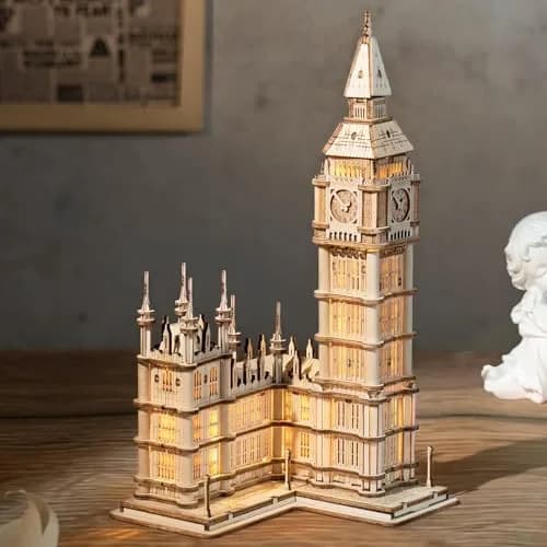 Rolife 3D Wooden Puzzles Big Ben Craft Model Kits for Adults to Build Birthday Gift for Family and Friends | Assembly Time 1.5 hrs thumbnail 5