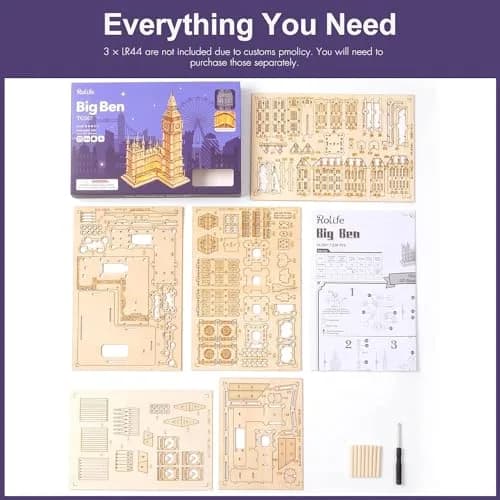 Rolife 3D Wooden Puzzles Big Ben Craft Model Kits for Adults to Build Birthday Gift for Family and Friends | Assembly Time 1.5 hrs thumbnail 7