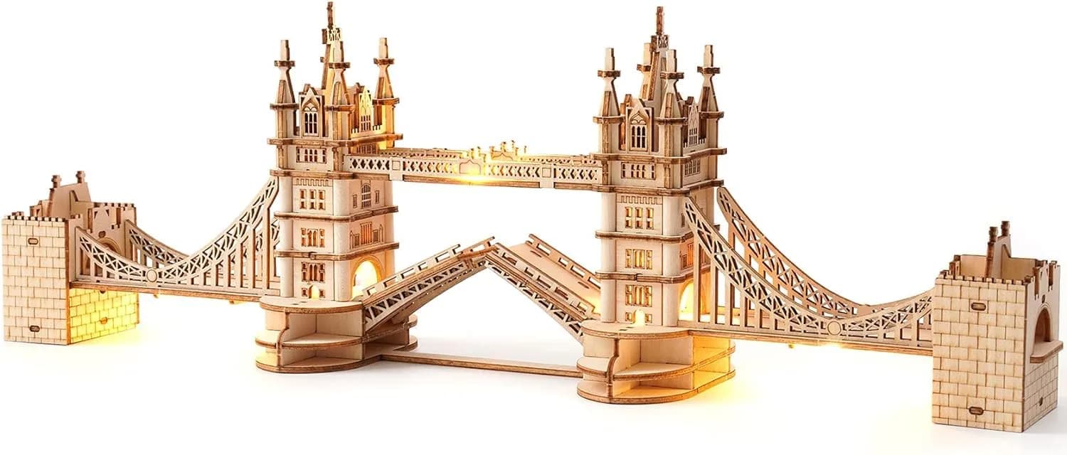 Rolife 3D Wooden Puzzles London Tower Bridge Kit | Beginner DIY Model for Adults & Kids — Tower Bridge