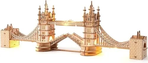 Rolife 3D Wooden Puzzles London Tower Bridge Kit | Beginner DIY Model for Adults & Kids thumbnail 1