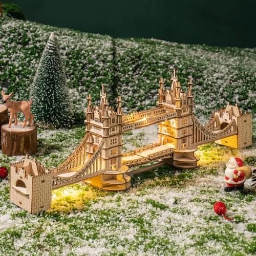Rolife 3D Wooden Puzzles London Tower Bridge Kit | Beginner DIY Model for Adults & Kids thumbnail 2