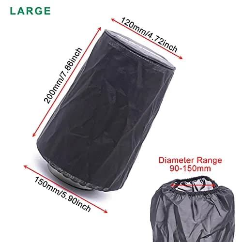 RIAYOOE Universal Fit Cone Air Filter Sock Cover 200mm (7.86in) Height | Protects Performance Intake Filters in Dusty India thumbnail 4