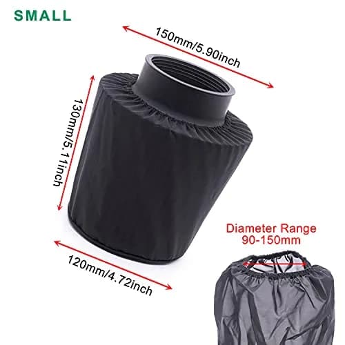 RIAYOOE Performance Air Filter Cover Waterproof Universal Fit for High-Flow Cone Air Intake Filter | 150mm (5.90in) Bottom Diameter thumbnail 4