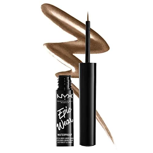NYX PROFESSIONAL MAKEUP Epic Wear Metallic Liquid Liner 0.12 Fl Oz | Long-Lasting Waterproof Brown Metal thumbnail 1