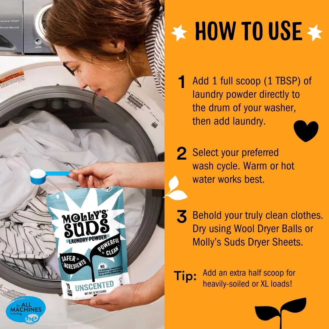 Molly's Suds Original Laundry Detergent Powder Citrus Grove 79 oz (2.24 kg) | Gentle & Effective for Sensitive Skin - view 5