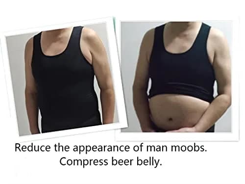 Henicepte Mens Compression Shirt Tummy Control Undershirt Slimming Body Shaper Vest | Flat Chest & Stomach thumbnail 4