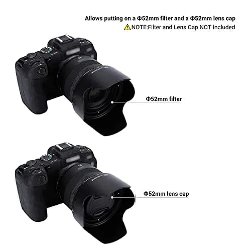 JJC Tulip Flower Lens Hood for Canon RF 35mm f/1.8 Macro IS STM Lens, Reversible Shade with 52mm Filter & Cap Compatibility (89mm x 49mm x 89mm) thumbnail 3