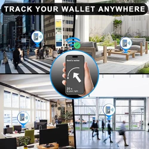 Hawanik Slim Minimalist Front Pocket Air Tag Wallet Thin Card Holder with RFID Blocking, Light Blue 7.6 cm x 10.4 cm x 0.3 cm (3" x 4.1" x 0.12") | Securely Holds AirTag & Cards thumbnail 7