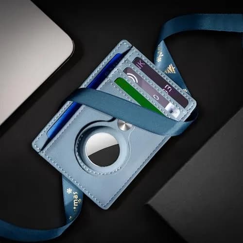 Hawanik Slim Minimalist Front Pocket Air Tag Wallet Thin Card Holder with RFID Blocking, Light Blue 7.6 cm x 10.4 cm x 0.3 cm (3" x 4.1" x 0.12") | Securely Holds AirTag & Cards thumbnail 9