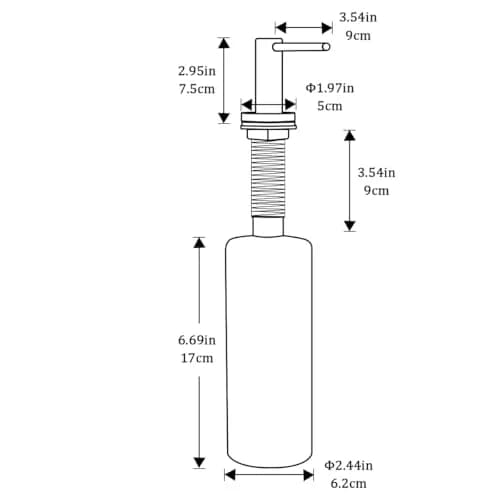 GAPPO Stainless Steel Kitchen Sink Soap Dispenser 17 oz | Polished Chrome Finish, Easy Install & Durable (70-120 chars) thumbnail 5