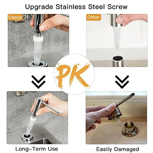 GAPPO Stainless Steel Kitchen Sink Soap Dispenser 17 oz | Polished Chrome Finish, Easy Install & Durable (70-120 chars) thumbnail 3