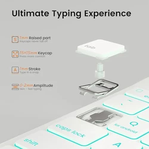 OYEEICE Keyboard Case for iPad 9th/8th/7th Gen 10.2 Inch & Air 3rd Gen 10.5 Inch with 7-Color Backlit Keyboard & Pencil Holder thumbnail 4