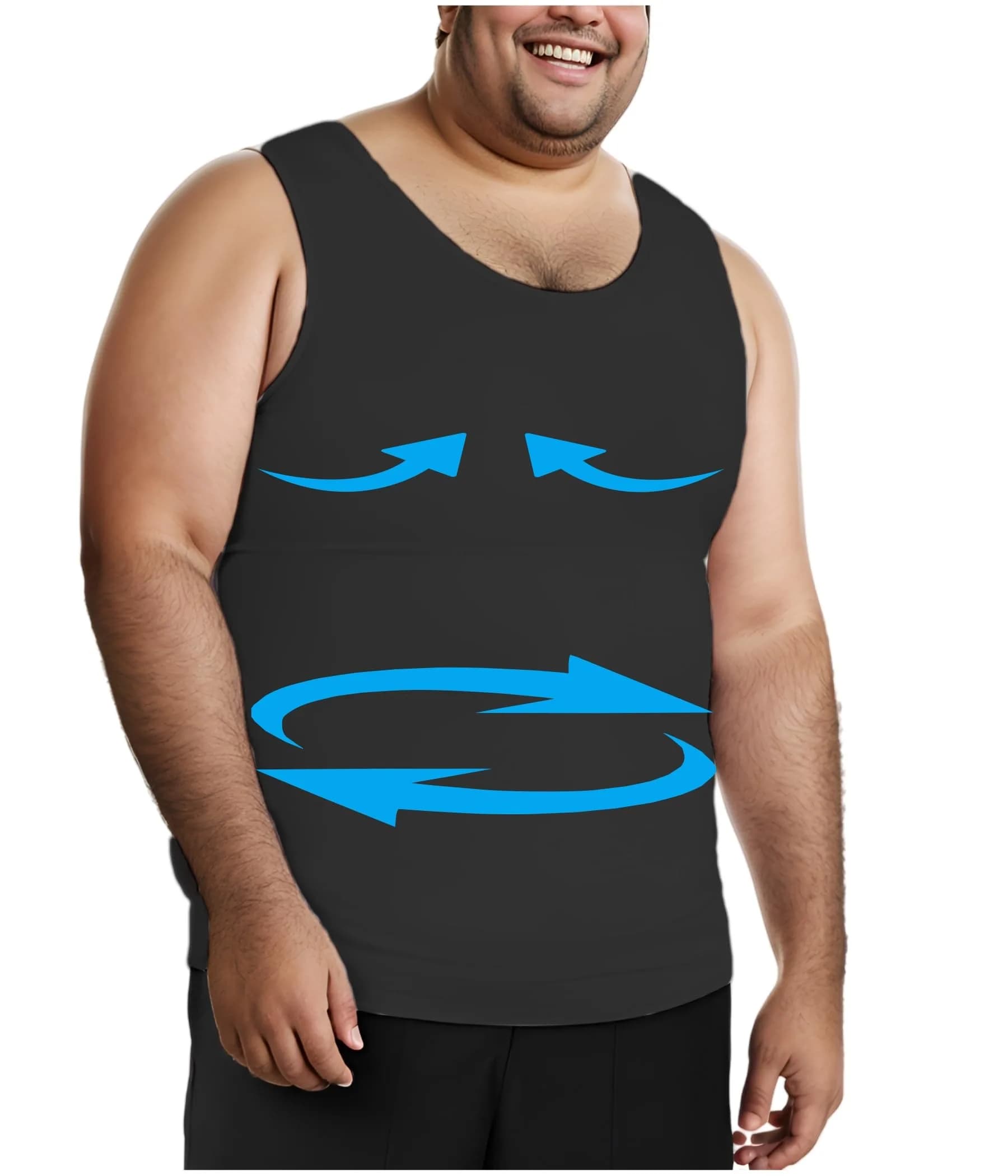Henicepte Mens Compression Shirt Tummy Control Undershirt Slimming Body Shaper Vest | Flat Chest & Stomach — XX-Large