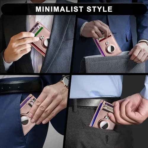 Hawanik Slim Minimalist Front Pocket Air Tag Wallet Thin Card Holder Wallet with RFID Protection | 9cm x 12cm x 0.8cm thumbnail 6
