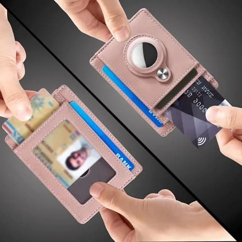 Hawanik Slim Minimalist Front Pocket Air Tag Wallet Thin Card Holder Wallet with RFID Protection | 9cm x 12cm x 0.8cm thumbnail 2