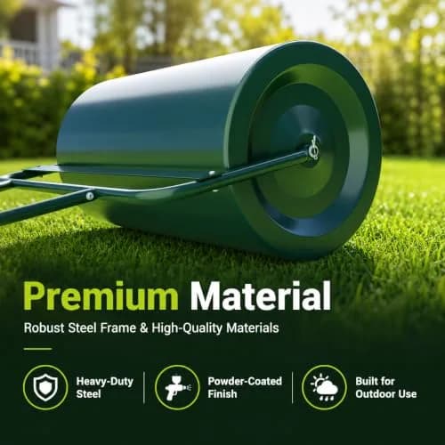 ARNOT Lawn Roller 13x24-Inch Steel Garden Drum for Leveling & Germination | Heavy-Duty, Rustproof, Lightweight thumbnail 4