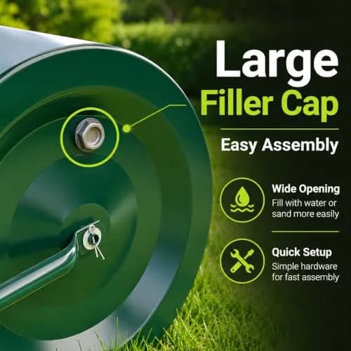 ARNOT Lawn Roller 13x24-Inch Steel Garden Drum for Leveling & Germination | Heavy-Duty, Rustproof, Lightweight thumbnail 7